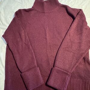 Women's Burgundy Turtleneck Sweater